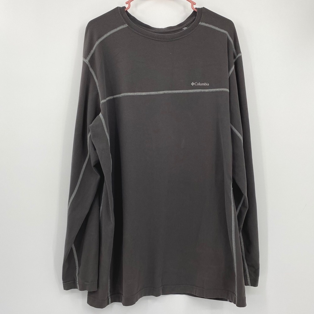 Columbia Omni-Dry Mens XL Long Sleeve Shirt Charcoal Grey Contrast Stitch XM6002